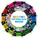OKOOKO Soft Baby Books Black and White High Contrast 12PCS Soft Cloth Books Bath Books Crinkle Washable Non-Toxic Early Education Preschool Learning Toy for Newborns Babies Infants Toddlers Kids by TinyTreasures Baby Boutique