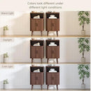 Alohappy Fluted End Table Set of 2, Mid Century Modern Nightstand with Sliding Tambour Door, Curved Round Edge Wood Bedside Table for Bedroom, Side Tables with Storage for Living Room, Walnut by CozyNest Decor