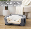 Cat Bed for Indoor Cats，Foldable cat cave，Anti-Slip & Water-Resistant Bottom，cat Houses for Indoor Cats or Small Dogs, Kitten Tent, Rabbit Bed，2 in 1 pet Bed (Dark Grey) by CozyNest Decor