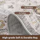 AMOAMI-3X5 Area Rug-Soft Washable Vintage Throw Accent Rugs for Living Room, Entryway, Bedroom, Kitchen, Bathroom, Laundry Room, Kitchen, Bathroom, Bedside, No Slip Grey by CozyNest Decor