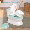 2-in-1 Toddler Potty Training Toilet - Larger Potty Chair & Detachable Training Seat for Boys & Girls Ages 1-3 with Flushing Sound, Wipes Storage, Toilet Paper Holder - Cyan by TinyTreasures Baby Boutique