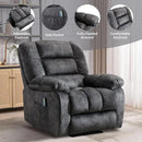 Massage Recliner Chair with Heat and Massage, Soft Fabric Ergonomic Manual Reclining Chairs, Heavy Duty Reclining Sofa Chair with Side Pockets for Living Room (D-Grey) by CozyNest Decor