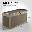 DRATO 60 Gallon Deck Box, Waterproof Resin Large Outdoor Storgae Box for Patio Furniture, Patio Cushions, Gardening Tools, Pool and Sports Supplies, Lockable by GreenHaven Gardens