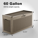 60 Gallon Resin Deck Box, Lockable Outdoor Storage Box for Patio Cushions Storage Furniture,Garden Tools, Pool Supplies, Weatherproof and UV Resistant (Grey Rattan) by CozyNest Decor