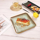 Ceramic Dinner Plates Dish Set,Set of 4,for Lunch snacks -Microwave Oven & Dishwasher Safe,Scratch Resistant,Dinnerware Kitchen Porcelain Serving Dishes,9 inch Square by CozyNest Decor