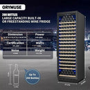 200 Bottle Upgrade Wine Cooler Refrigerator - 24 Inch Large Capacity Wine Fridge Built-In Freestanding, with Quiet Compressor, Professional Temperature Control & Wine Cellar - Black by CozyNest Decor