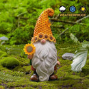 Garden Gnomes Outdoor - Sunflower Gnome Statue with Solar LED Lights for Yard, Patio, Lawn Ornaments - Best Garden Gifts for Mothers Day, Housewarming, Festival by CozyNest Decor