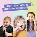 Jack N' Jill Baby & Toddler Toothbrush - 12 Months & Up, Age 2-4, Natural, Soft, Non Toxic, Cornhusk Handle, Kids Toothbrushes for Girls & Boys - Assorted Characters (4 Pack) by TinyTreasures Baby Boutique