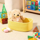 Small Storage Baskets for Organizing | Closet Organizer Bins | Shelf Toy Basket | Woven Rope Baskets | Cube Decorative Box | Shallow Basket | 11.5x7.5x4.7” | 4 Packs Yellow by CozyNest Decor