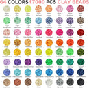 Redtwo 18000 Pcs Clay Beads Bracelet Making Kit, 4 Boxes 64 Colors Flat Polymer Heishi Jewelry with Gift Pack, Friendship Bracelet for Girls Ages 8-12 by TinyTreasures Baby Boutique