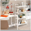 4NM No Assembly 4 Tiers Folding Bookshelf, 47.2" H Foldable Storage Shelves Vintage Bookcase Standing Racks Study Organizer Home Office - All White by CozyNest Decor