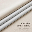 Joydeco Pinch Pleated Linen Curtains Darkening Drapes for Bedroom, 100% Blackout Drapes 96 inches Long 2 Panels Heat Blocking Curtains(Ecru,40'' Wx96'' L) by CozyNest Decor