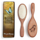 Desert Breeze Natural Wood Bristle Hair Brush, Gentle Scalp Massage, Pear Wood Handle, Made in Germany, For All Hair Types, Rounded Wooden Pins, Anti-Static by CozyNest Decor