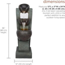 Alpine Corporation TZL400 34" 3 Tier Basin Cascading Fountain with LED Lights, Elegant Outdoor Water Feature for Garden, Patio, Yard & Outdoor Spaces, Relaxing Waterfall Fountain, Gray by GreenHaven Gardens