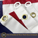 Homissor American Flag 5x8 Embroidered Stars 5x8 Foot Flags USA Heavy Duty Nylon US Outdoor Banner Sewn Stripes with 3 Brass Grommets by GreenHaven Gardens