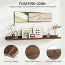 Picture Ledge Shelf - 24 Inches Floating Shelves Set of 2 - Rustic Elm Wood Ledge Shelves for Toys Storage, Kids Bookshelf Wall Mounted for Bedroom, Living Room, Kitchen - 24 Inches - Walnut Color by TinyTreasures Baby Boutique