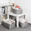 DULLEMELO Storage Baskets for Organizing, Rectangular Fabric Storage Bins Collapsible, Perfect for Shelves, Closets, Empty Gift Baskets (3-Pack Medium-15 inch X 11 inch X 9.5 inch , White&Grey) by TinyTreasures Baby Boutique