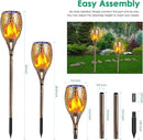 TomCare Solar Torch Lights 99 LED Flickering Flame 43" Decorative Waterproof Solar Powered Pathway Lights for Garden Patio Yard, 4Pack (Bronze) by GreenHaven Gardens