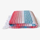 Traditional Handwoven Mexican Blanket, Large Falsa Serape - Soft & Durable - Vibrant Beach, Picnic, Yoga & Camping Mat - Lightweight Boho Throw 70"x50" (Flame) by CozyNest Decor