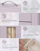 AKOZLIN 360° Rotating Jewelry Box 6-Tier Organizer Functional Jewelry Storage Case for Women Girls Ring Necklace Earring Bracelet Holder with Mirror Purple by TinyTreasures Baby Boutique