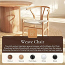 POLY & BARK Weave Dining Chairs – Mid-Century Modern Wishbone Dining Chairs with Arms, Solid Wood Frame, Indoor Use – Natural – Set of 2 - Ideal for Dining Room, Kitchen or Stylish Accent Setting by CozyNest Decor