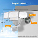 LUTEC 80W 9000LM LED Security Lights Motion Sensor Outdoor Lights, 4 Head LED Flood Light Outdoor 5000K Daylight, IP65 Waterproof, Motion Detected Light for Outside, Garage, Yard - 2 Pack (White) by GreenHaven Gardens