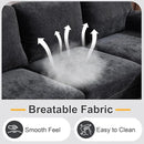 Karl home U-Shape Sectional Sofa Couch 111" Modern 4-Seat Sofa with Chaises Chenille Fabric Upholstered Covertible Couch with Wood Grain Legs for Living Room, Reception Room, Apartment, Black by CozyNest Decor