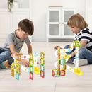 PicassoTiles 100pc Magnetic Marble Run Travel Size Tile Blocks Construction Kids Toy Set On The Go Mini Magnet Tiles Marbles Playset for Race Track Building Block STEM Learning Kit Boy Girl 3+ PTMG100 by TinyTreasures Baby Boutique