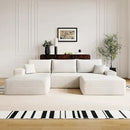 108" Sectional Couches for Living Room Modern Modular Sofa with L-Shape Couchs Upholstered Boneless Couch Deep Seat Sectional Couch with Chaise (White, Left Facing Chaise+2Seaters+1Ottoman) by CozyNest Decor