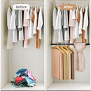 STORAGE MANIAC Hanging Closet Rod, Adjustable Width and Height Closet Hanging Organizer, Space-Saving Clothes Hanging Bar, Closet Extender Hanging Rod Double Closet Hanging Rod, 2 Pack Black by CozyNest Decor