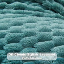 NEWCOSPLAY Super Soft King Blanket Light Teal Premium Silky Flannel Fleece 3D Clouds Stylish Jacquard Lightweight Bed Blanket All Season Use 350GSM (Light Teal, King(90"x110")) by CozyNest Decor