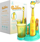 Brusheez Kids’ Electric Toothbrush Set - Safe & Effective for Ages 3+ - Parent Tested & Approved with Gentle Bristles, 2 Brush Heads, Rinse Cup, 2-Minute Timer, & Storage Base (Jovie The Giraffe) by TinyTreasures Baby Boutique