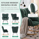 NIOIIKIT Nursery Rocking Chair Teddy Fabric Upholstered Glider Rocker Rocking Accent Chair Padded Seat with High Backrest Armchair Comfy Side Chair for Living Room Bedroom(Green Teddy) by TinyTreasures Baby Boutique