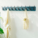 Dseap Coat Rack Wall: 38-1/4" Long, Patented, Heavy-Duty, 10-Double-Hooks Wooden Wall Mounted Coat Rack Coat Hanger Hook Rail for Winter Coats Hat Jacket Clothing, Weathered Blue by CozyNest Decor
