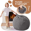 Homguava 2FT Bean Bag Chair,Teardrop Bean Bags Small Beanbag Chair with Memory Foam Filled and Ultra Soft Corduroy Cover for Living Room, Bedroom (Small,Grey) by TinyTreasures Baby Boutique