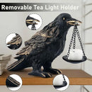 Raven Gothic Home Decor Fake Crow Light Holder Raven Lamp Tealight Candle Holder Resin Raven Statue Wearing Gold by CozyNest Decor