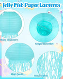 18 Pcs Jellyfish Paper Lanterns Mermaid Birthday Decorations Hanging Lantern Lamps for Ocean Theme Decor Under The Sea Party Supplies by GreenHaven Gardens