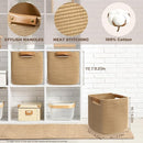 danpinera 3 Pack 11 Inch Woven Baskets for Storage, Stylish Storage Baskets for Shelves, Laundry, Bathroom, Kitchen, Cube Storage Bin, Cotton Rope Boho Baskets, Jute by TinyTreasures Baby Boutique