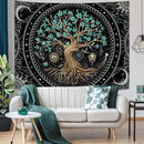 Lunerfex Tree of Life Tapastry Butterfly Moon Tapastry Flower Green Tree Tapestries Mandala Wall Hanging for Bedroom and Living Room Decor 44×60 Inches by CozyNest Decor