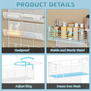 VITVITI Metal Hair Tool Organizer Wall Mount, Hair Dryer Holder with 4 Tier Shelf Basket Hooks, Bathroom Hairs Styling Tool Organizer for Curling Iron/Blow Dryer/Straightener, White by CozyNest Decor