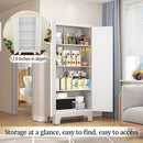 White Metal Storage Cabinet, 61" Steel Cabinets for Home Office, Kitchen Pantry Storage Cabinet with Doors and 3 Adjustable Shelves, Tool Cabinet, for Office, Home, Garage, School by CozyNest Decor
