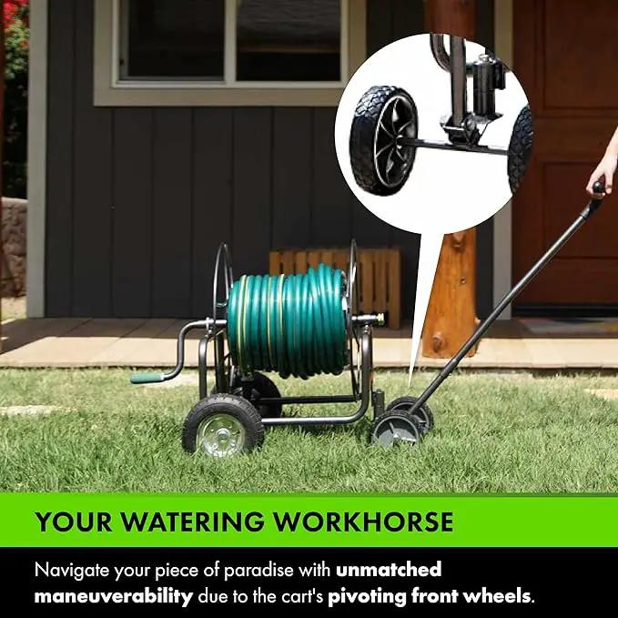 Yard Butler Hose Reel Cart - Heavy Duty Metal with Wheels for Gardens, Lawns, and Outdoor Use, 400 ft, photo 4 of 7
