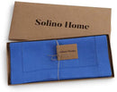 Solino Home Linen Royal Blue Table Runner 132 Inches Long - 100% Pure Linen Extra Long Table Runner 14 x 132 Inch - Classic Hemstitch by CozyNest Decor