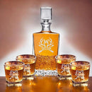 Personalized Rectangle Whiskey Decanter Set for Men 700ml Luxury Gift for Dad, Him, Boyfriend - Liquor Decanters with 2 or 4 Glasses for Birthday, Retirement, Weddings - 24 Engraved Design Options by CozyNest Decor
