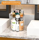 2 Tier Lazy Susan Turntable for Cabinet,Countertop,Pantry,9.5"W Spinning Seasoning Organizer,Double Rotating Kitchen Spice Rack Organizer and Condiments,Medicine,Vitamin Bottle Organizer Carousels,1Pc by CozyNest Decor