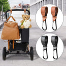 Stroller Hooks for Hanging, 2 PCS Durable Leather Style Stroller Clip Straps, Baby Stroller Hooks for Diaper Bags Grocery Shopping Bags, Mommy Hook for Stroller (Black) by TinyTreasures Baby Boutique