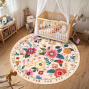 Floral 8ft Area Rug Machine Washable Soft Print Boho Carpet Non Slip Doormat Low Pile Flower Area Rugs for Living Room Bedroom Nursery Kitchen Dining Room Indoor-Pink by TinyTreasures Baby Boutique