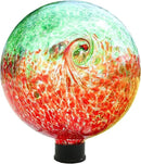 VCUTEKA Gazing Ball, Glass Gazing Balls Sphere for Garden Lawn Outdoor Ornament Yard Decorative, Red Swirl, 10" by CozyNest Decor