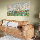 amatop Large Floral Wall Art Modern Abstract Flower Field Canvas Picture Botanical Artwork Rustic Wall Decor for Living Room Bedroom Pink Green Blooming Wildflower Forest Nature Art Print 48x24in by CozyNest Decor