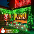 JMEXSUSS 400 LED Christmas Icicle Lights Outdoor, Red & Green Halloween Icicle Lights Clear Wire,Connectable String Lights Plug in for Christmas Party Outdoor Eaves Home Xmas Decorations by GreenHaven Gardens